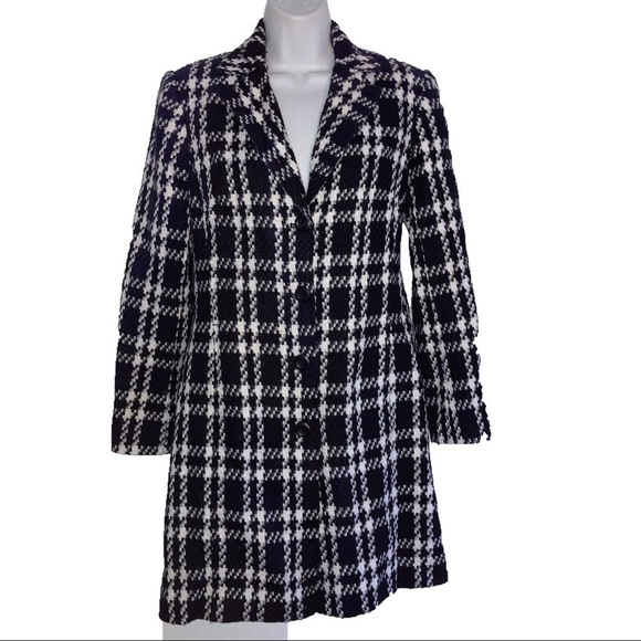 Worthington Jackets & Blazers - Worthington Long Plaid Jacket Coat 4 Blue White